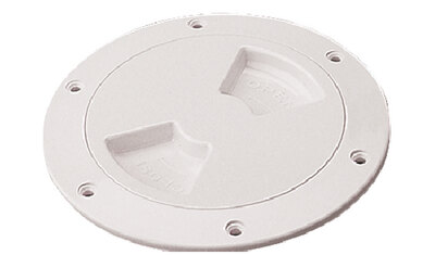 QUARTER TURN DECK PLATE (SEA DOG LINE) 5 1/2" 6 3/4" 5 3/8" 6 1/8" White Textured